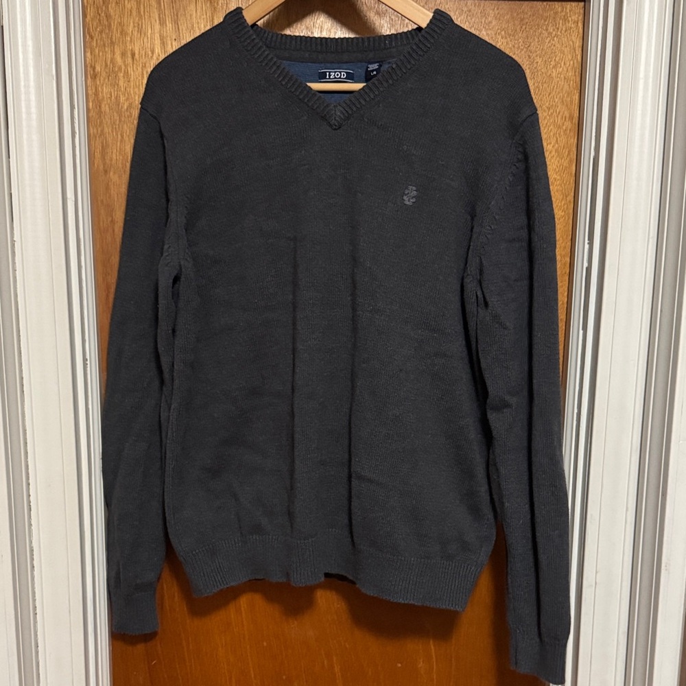 Men's IZOD Dark Grey Sweater Sz L/G